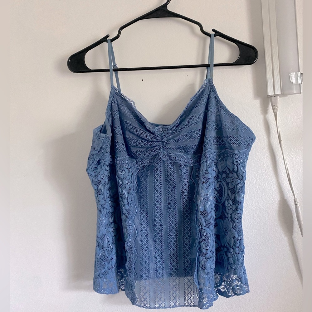 blue floral lace Cami